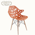 Gros pas cher chinois meubles conception spéciale en plastique accoudoir creux chaise